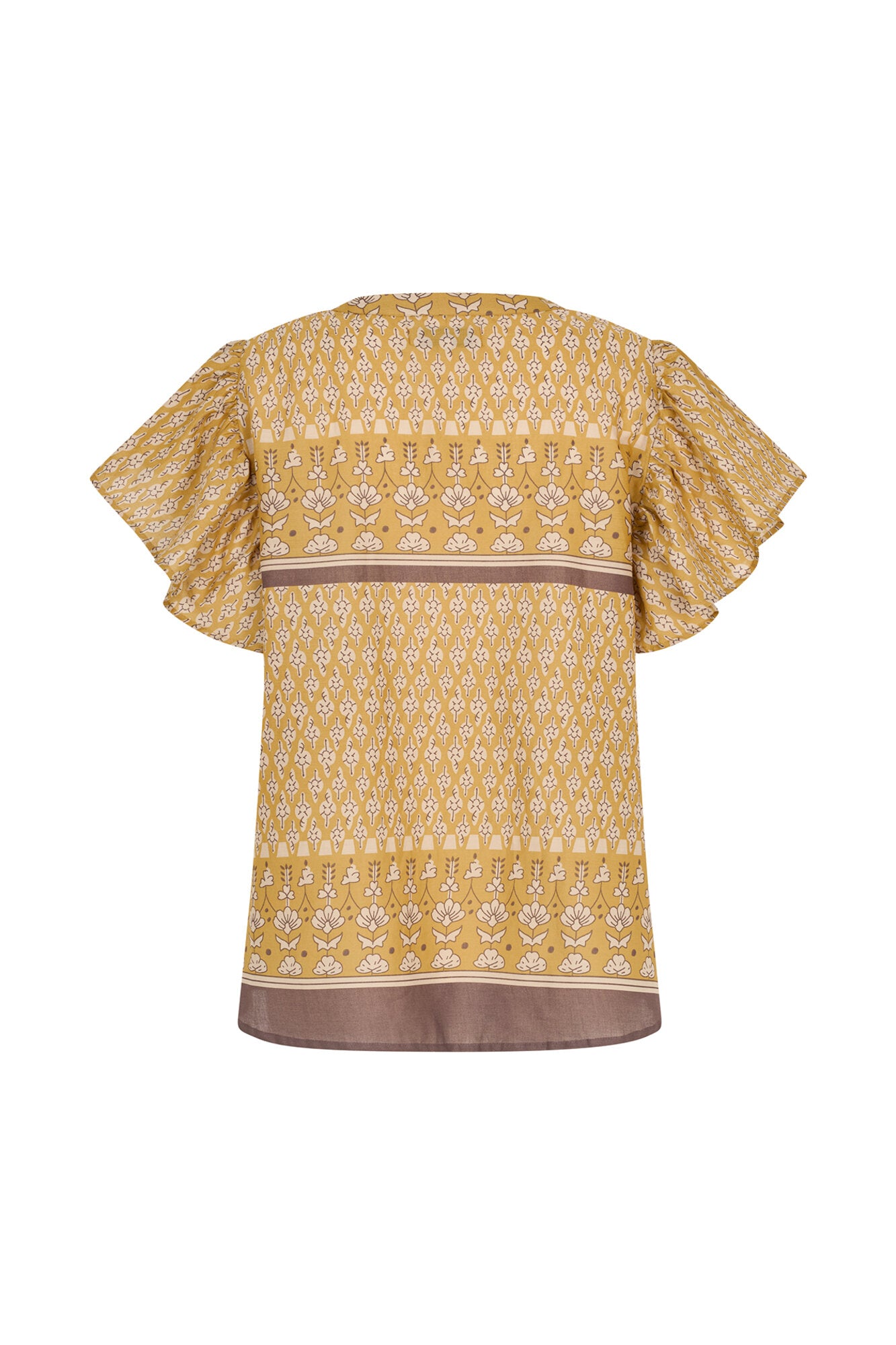 Isabel kortærmet bluse - Mustard